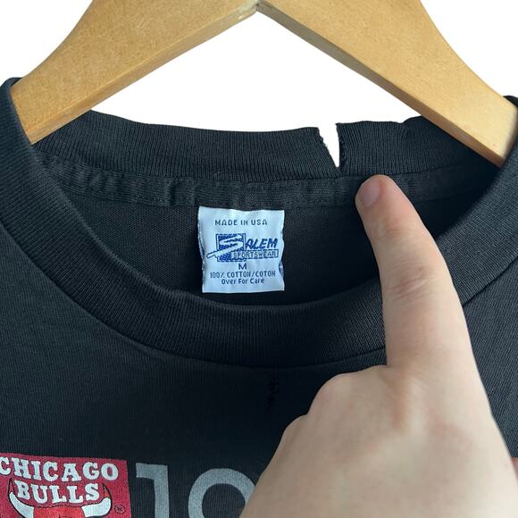Vintage Salem Sportswear Chicago Bulls DRY ROT Shirt Size Medium 19x29 - Picture 8 of 13